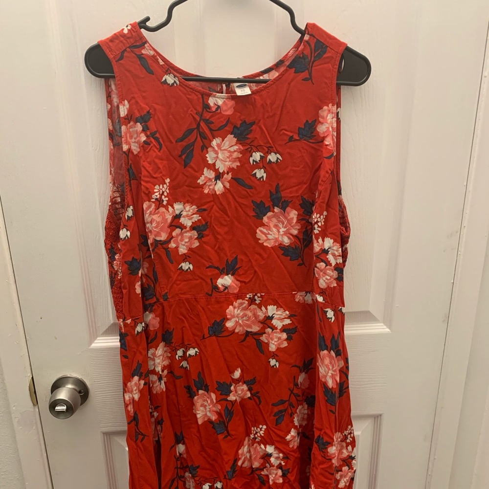 OLD NAVY size XXL sleeveless red floral dress